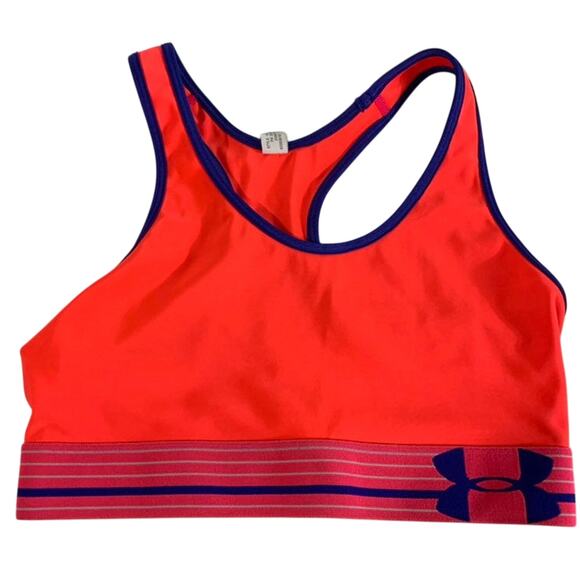 Under Armor Heat Hear Compression Sports Bra Women's Small Racerback Pink Purple - Picture 1 of 5